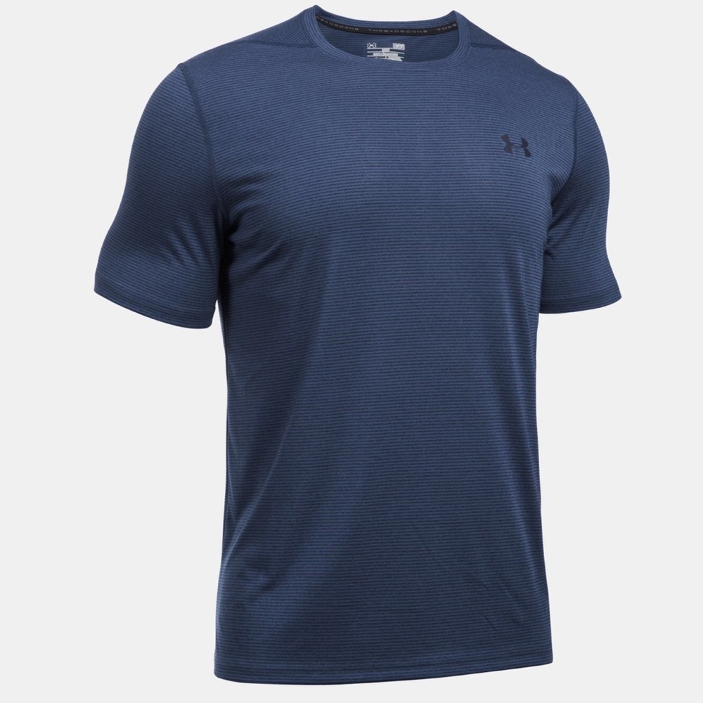 UA Threadborne Siro Striped Tee Shirt blue !Y